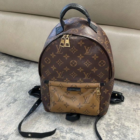 Louis Vuitton Reverse Monogram Palm Springs Backpack PM Brown Logo - Picture 3 of 17